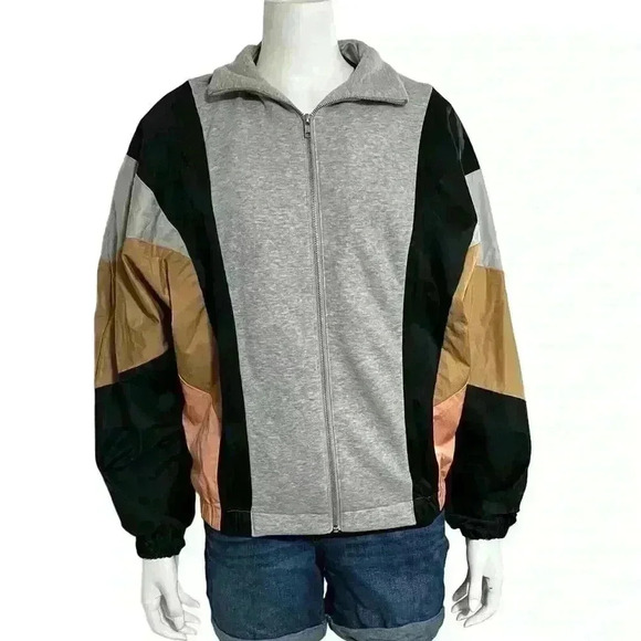 Urban Outfitters Out From Under Brooklyn Colorblock Zip Jacket Dolman Sleeve S - Picture 3 of 12